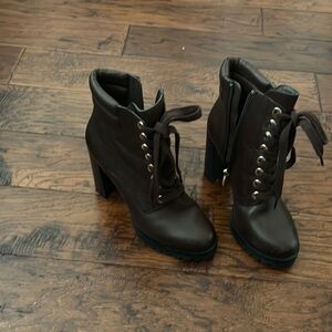 Women's Brown Lace-Up Ankle Boots